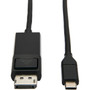 Tripp Lite U444-003-DP-BE USB-C to DisplayPort Adapter MM Black 3 ft - 3 ft DisplayPortThunderbolt 3 AV Cable for Smartphone - U444-003-DP-BE