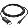 Tripp Lite U444-006-DP-BE USB-C to DisplayPort Adapter, M/M, Black, 6 ft. - 6 ft DisplayPort/Thunderbolt 3 A/V Cable for Smartphone, - (U444-006-DP-BE)