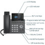 Grandstream IP Phone - Corded - Corded - Desktop - 3 x Total Line - VoIP - 2 x Network (RJ-45) - PoE Ports (GRP2613)