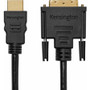 Kensington HDMI (M) to DVI-D (M) Passive Bi-Directional Cable, 6ft - 6 ft DVI-D/HDMI Video Cable for Video Device, Monitor, HDTV, LED (K33022WW)