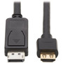 Tripp Lite P582-010-4K6AE DisplayPort to HDMI 4K Cable - MM 10 ft Black - 10 ft DisplayPortHDMI AV Cable for AudioVideo Device P582-010-4K6AE