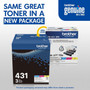 Brother TN-431 Original Standard Yield Laser Toner Cartridge - Multi-pack - Cyan Magenta Yellow - 3  Box - 1800 Pages Cyan 1800 TN4313PK