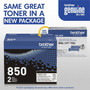 Brother TN-850 Original High Yield Laser Toner Cartridge - Twin-pack - Black - 2  Box - 8000 Pages Black Per Cartridge TN8502PK