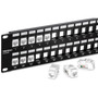 TRENDnet 48-Port Blank Keystone 2U HD Patch Panel 2U 19 Rackmount Housing HD Keystone Network Patch Panel Recommended With  Cat6 TC-KP48