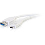 C2G 6ft USB 30 Type C to USB A - USB Cable White MM - 6 ft USBUSB-C Data Transfer Cable for Tablet Smartphone Notebook - First 1 28836