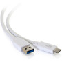 C2G 6ft USB 30 Type C to USB A - USB Cable White MM - 6 ft USBUSB-C Data Transfer Cable for Tablet Smartphone Notebook - First 1 28836