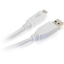 C2G 6ft USB 30 Type C to USB A - USB Cable White MM - 6 ft USBUSB-C Data Transfer Cable for Tablet Smartphone Notebook - First 1 28836