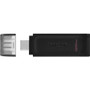 Kingston DataTraveler 70 USB-C Flash Drive - 128 GB - USB 3.2 (Gen 1) Type C - Black - Lifetime Warranty (DT70/128GB)