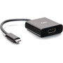 C2G 4K USB C to HDMI Adapter - 1 x Type C USB Male - 1 x HDMI Digital AudioVideo Female - 3840 x 2160 Supported - Black C2G54459
