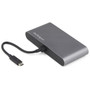 StarTechcom Thunderbolt 3 Mini Dock - Portable Dual Monitor TB3 Docking Station DisplayPort 4K 60Hz - 1x USB-A GbE - 28cm 11 - 3 TB3DKM2DPL