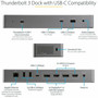 StarTechcom Thunderbolt 3 Dock wUSB-C Host Compatibility - Dual 4K 60Hz DP 14 or HDMI TB3USB-C Docking Station - 1x 8K - 96W - 3 - TB3CDK2DH