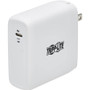Tripp Lite Compact 1-Port USB-C Wall Charger - GaN Technology, 100W PD3.0 Charging, White - 100 W - 120 V AC, 230 V AC Input - 5 V A, (Fleet Network)