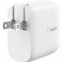 Belkin BoostCharge Dual USB-C Power Delivery Wall Charger 40W - Power Adapter - White (WCB006dqWH)