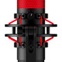 HyperX QuadCast Electret Condenser Microphone - Black, Red - Stereo -36 dB - Bi-directional, Cardioid, Omni-directional - Shock Mount (4P5P6AA)