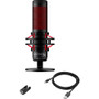 HyperX QuadCast Electret Condenser Microphone - Black, Red - Stereo -36 dB - Bi-directional, Cardioid, Omni-directional - Shock Mount (4P5P6AA)