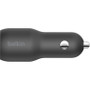 Belkin Dual Car Charger with PPS 37W - 37 W - 12 V DC Input - Black (CCB004btBK)