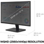 ViewSonic Graphic VA2715-2K-MHD 27" WQHD LED Monitor - 16:9 - Black - 27" (685.80 mm) Class - Multi-domain Vertical Alignment (MVA) - (VA2715-2K-MHD)