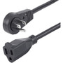 StarTechcom 10ft Power Extension Cord Rotating Flat Plug Extension Cord NEMA 5-15P to NEMA 5-15R Cable 16 AWG 125V15A UL - 360 RTPAC10110