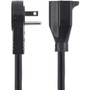 StarTechcom 10ft Power Extension Cord Rotating Flat Plug Extension Cord NEMA 5-15P to NEMA 5-15R Cable 16 AWG 125V15A UL - 360 RTPAC10110