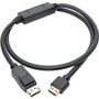 Tripp Lite P582-003-HD-V4A DisplayPort/HDMI Audio/Video Cable - 3 ft DisplayPort/HDMI A/V Cable for Monitor, Audio/Video Device, TV, - (P582-003-HD-V4A)