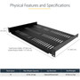 StarTechcom 1U Vented Server Rack Cabinet Shelf - Fixed 12 Deep Cantilever Rackmount Tray for 19 DataAVNetwork Enclosure wCage - SHELF-1U-12-FIXED-V
