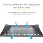 StarTechcom 2U Vented Server Rack Shelf - Center Mount Fixed 14 Deep Cantilever Rackmount Tray for 19 DataAVNetwork wCage Nuts - SHELF-2U-14-CENTER-V