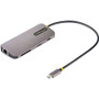 StarTech.com USB C Multiport Adapter, 4K 60Hz HDMI HDR10 Video, 3 Port 5Gbps USB-A Hub, 100W PD Pass-Through, GbE, SD/MicroSD, Mini - (Fleet Network)
