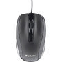 Verbatim Corded Optical Mouse - Black - Optical - Cable - Black - Scroll Wheel 70733