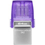 Kingston DataTraveler microDuo 3C USB Flash Drive - 64 GB - USB 32 Gen 1 Type C USB 32 Gen 1 Type A - 200 MBs Read Speed - - 5 DTDUO3CG364GB
