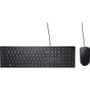 Dell Wired Keyboard and Mouse - KM300C - USB Keyboard - Black - USB Cable Mouse - Optical - 1000 dpi - 3 Button - Black - Mute, Volume (DELL-KM300C-US)