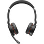 Jabra Evolve 75 Headset - Stereo - Wireless - Bluetooth - 98.4 ft - 150 Hz - 6.80 kHz - On-ear - Binaural - Ear-cup - Noise Microphone (Fleet Network)