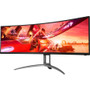 AOC AGON AG493UCX2 48.8" Dual Quad HD (DQHD) Curved Screen Gaming LCD Monitor - 32:9 - Textured Black - 49" (1244.60 mm) Class - (VA) (AG493UCX2)