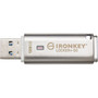 IronKey Locker 50 USB Flash Drive - 128 GB - USB 32 Gen 1 Type A - 145 MBs Read Speed - 115 MBs Write Speed - Silver - XTS-AES IKLP50128GB
