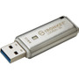 IronKey Locker+ 50 USB Flash Drive - 64 GB - USB 3.2 (Gen 1) Type A - 145 MB/s Read Speed - 115 MB/s Write Speed - Silver - XTS-AES, - (Fleet Network)