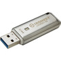 IronKey Locker 50 USB Flash Drive - 64 GB - USB 32 Gen 1 Type A - 145 MBs Read Speed - 115 MBs Write Speed - Silver - XTS-AES - IKLP5064GB