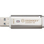 IronKey Locker 50 USB Flash Drive - 64 GB - USB 32 Gen 1 Type A - 145 MBs Read Speed - 115 MBs Write Speed - Silver - XTS-AES - IKLP5064GB