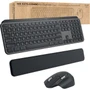 Logitech MX Keys Combo for Business Keyboard  Mouse - USB Wireless Bluetooth Keyboard - USB Wireless Bluetooth Mouse - Darkfield - - 920-010923