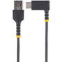 StarTech.com 6tf (2m) USB A to C Charging Cable Right Angle, Heavy Duty Fast Charge USB-C Cable, Durable and Rugged Aramid Fiber, 3A - (R2ACR-2M-USB-CABLE)