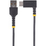StarTechcom 12in 30cm USB A to C Charging Cable Right Angle Heavy Duty Fast Charge USB-C Cable Durable and Rugged Aramid Fiber - R2ACR-30C-USB-CABLE