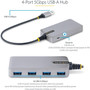 StarTechcom 4-Port USB Hub USB 30 5Gbps Bus Powered USB-A to 4xA w Optional Auxiliary Power Portable Laptop USB Hub 1ft30cm - 5G4AB-USB-A-HUB