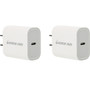 IOGEAR GearPower Compact USB-C 20W Charger 2 Pack - 2 Pack - 20 W - 5 V DC3 A 9 V DC 12 V DC Output GPAWC20W2P