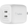 Belkin BoostCharge Pro Dual USB-C GaN Wall Charger with PPS 45W Laptop Chromebook Charging - Power Adapter - 45 W (Fleet Network)