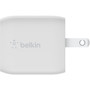 Belkin BoostCharge Pro Dual USB-C GaN Wall Charger with PPS 45W Laptop Chromebook Charging - Power Adapter - 45 W WCH011DQWH