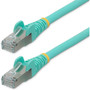 StarTech.com 6ft CAT6a Ethernet Cable, Aqua Low Smoke Zero Halogen (LSZH) 10 GbE 100W PoE S/FTP Snagless RJ-45 Network Patch Cord - - (Fleet Network)