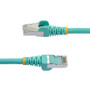 StarTech.com 6ft CAT6a Ethernet Cable, Aqua Low Smoke Zero Halogen (LSZH) 10 GbE 100W PoE S/FTP Snagless RJ-45 Network Patch Cord - - (NLAQ-6F-CAT6A-PATCH)