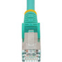 StarTech.com 6ft CAT6a Ethernet Cable, Aqua Low Smoke Zero Halogen (LSZH) 10 GbE 100W PoE S/FTP Snagless RJ-45 Network Patch Cord - - (NLAQ-6F-CAT6A-PATCH)