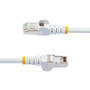 StarTech.com 6ft CAT6a Ethernet Cable, White Low Smoke Zero Halogen (LSZH) 10 GbE 100W PoE S/FTP Snagless RJ-45 Network Patch Cord - - (NLWH-6F-CAT6A-PATCH)
