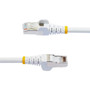 StarTechcom 6ft CAT6a Ethernet Cable White Low Smoke Zero Halogen LSZH 10 GbE 100W PoE SFTP Snagless RJ-45 Network Patch Cord - - NLWH-6F-CAT6A-PATCH