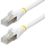 StarTech.com 25ft CAT6a Ethernet Cable, White Low Smoke Zero Halogen (LSZH) 10 GbE 100W PoE S/FTP Snagless RJ-45 Network Patch Cord - (Fleet Network)