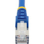 StarTech.com 12ft CAT6a Ethernet Cable, Blue Low Smoke Zero Halogen (LSZH) 10 GbE 100W PoE S/FTP Snagless RJ-45 Network Patch Cord - - (NLBL-12F-CAT6A-PATCH)